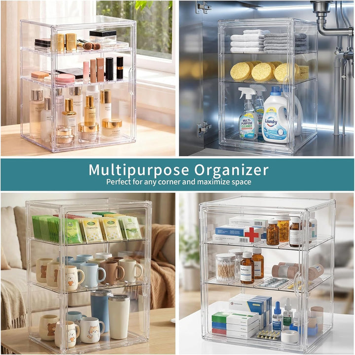 Acryl-Babyflaschen-Organizer mit Magnetverschluss, Aufbewahrung für Sauger und Pumparteile, geeignet