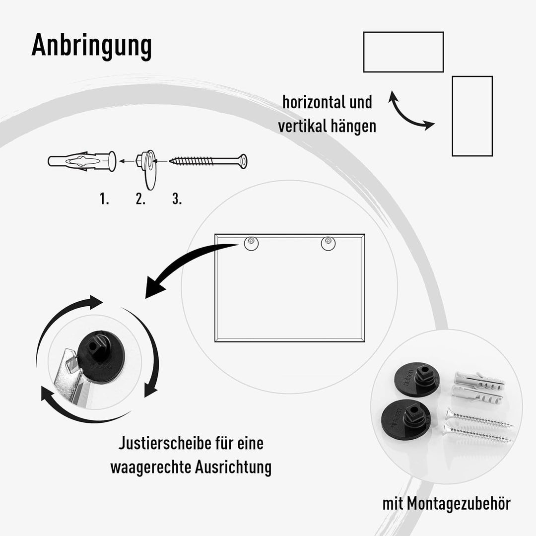 nielsen HOME Wandspiegel, 50 x 150 cm, Aluminium, Schwarz matt, Ganzkörperspiegel für alle Wohnberei