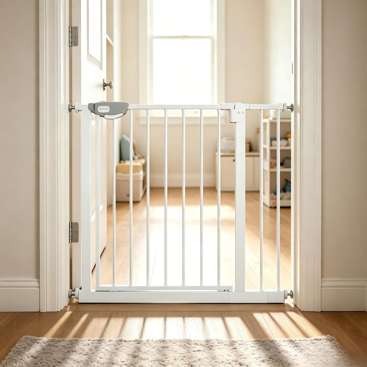 YRHome Türschutzgitter Treppengitter ohne Bohren für Breiten 75-85 cm,180° beidseitig öffnen Autoclo