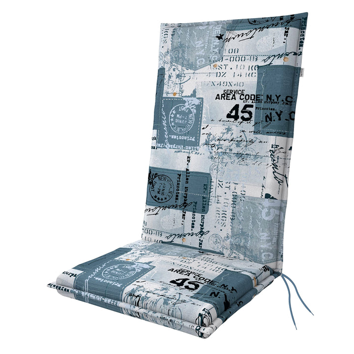 Doppler / Hochlehner Living/Gartenstuhlauflage/Hochlehner/Blau Weiss/ca. 119 x 48 x 6 cm 1 Blau Weis