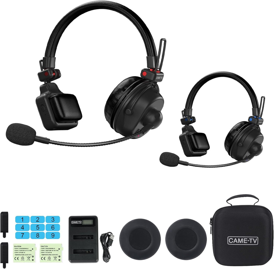 cametv Waero-PRO 1.9GHz Wireless Intercom Headset System Noise Cancellation A/B Group 1700ft(518m) Z