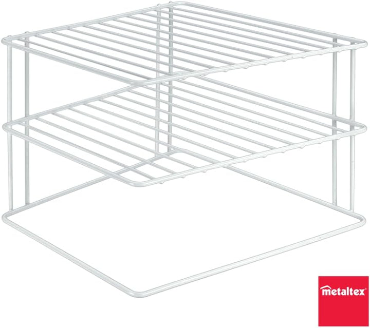 Metaltex 364202095 Silos Eck-Schrankeinsatz, 2-Etagen, 1 - Pack, weiss 1 - Pack A Single, 1 - Pack A
