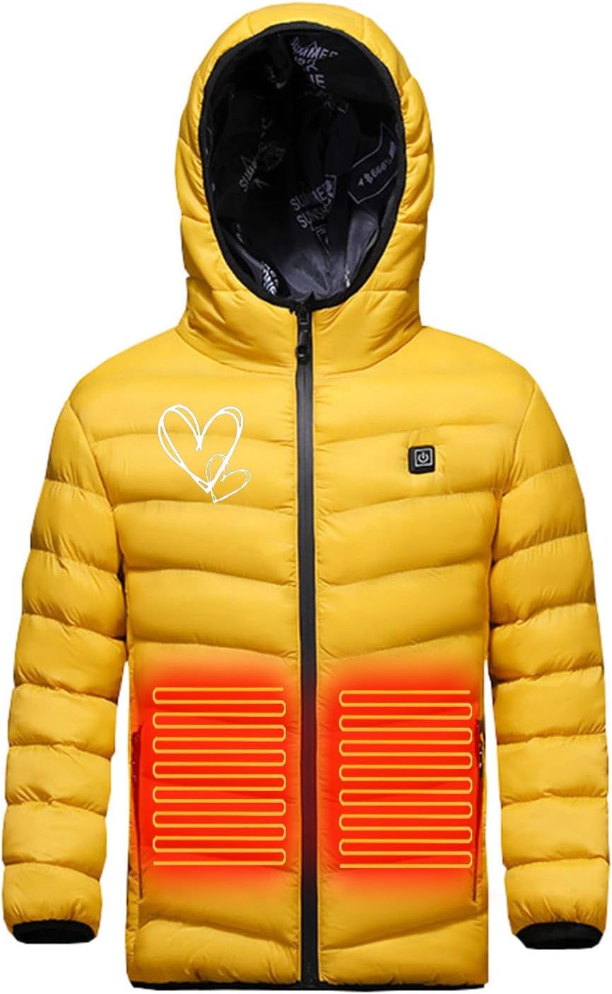 Battnot Elektrische Heizjacke Kinder Beheizbare Jacke USB Wärmejacke mit 3 Heizstufen, Beheizbare Ka