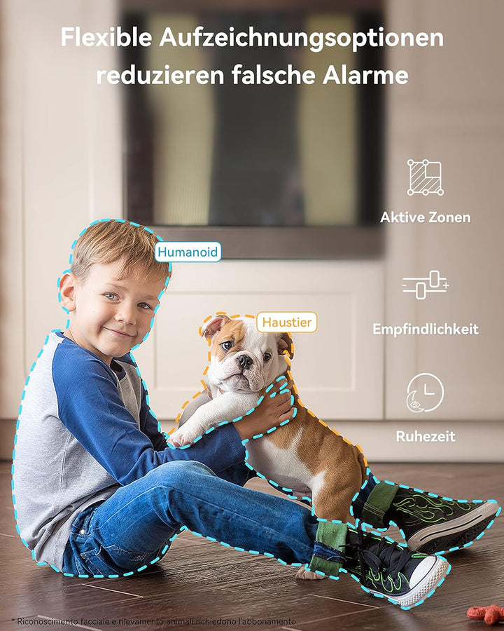 blurams 2K WLAN Kamera überwachung innen 360° Drehung Baby Monitor &amp; Haustierüberwachung, Vollfarb-N