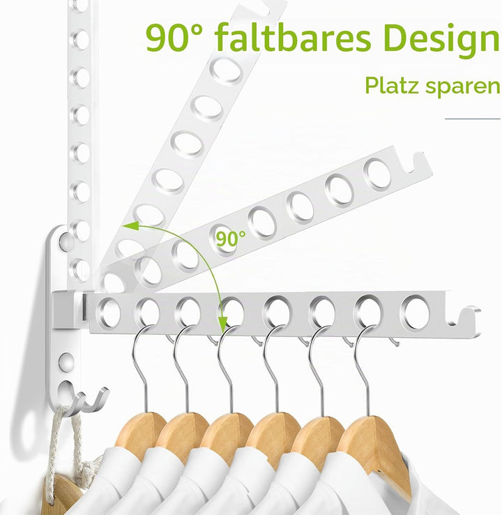 Kleiderhaken klappbar, Wand Kleiderständer Kleiderlüfter Wandhaken Klapphaken für Balkon Badezimmer