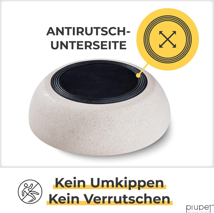 PiuPet® Futternapf I 2 x 1,6L I Beige I Spülmaschinenfest I 21,5cm Durchmesser I Hundenapf Grosse Hu
