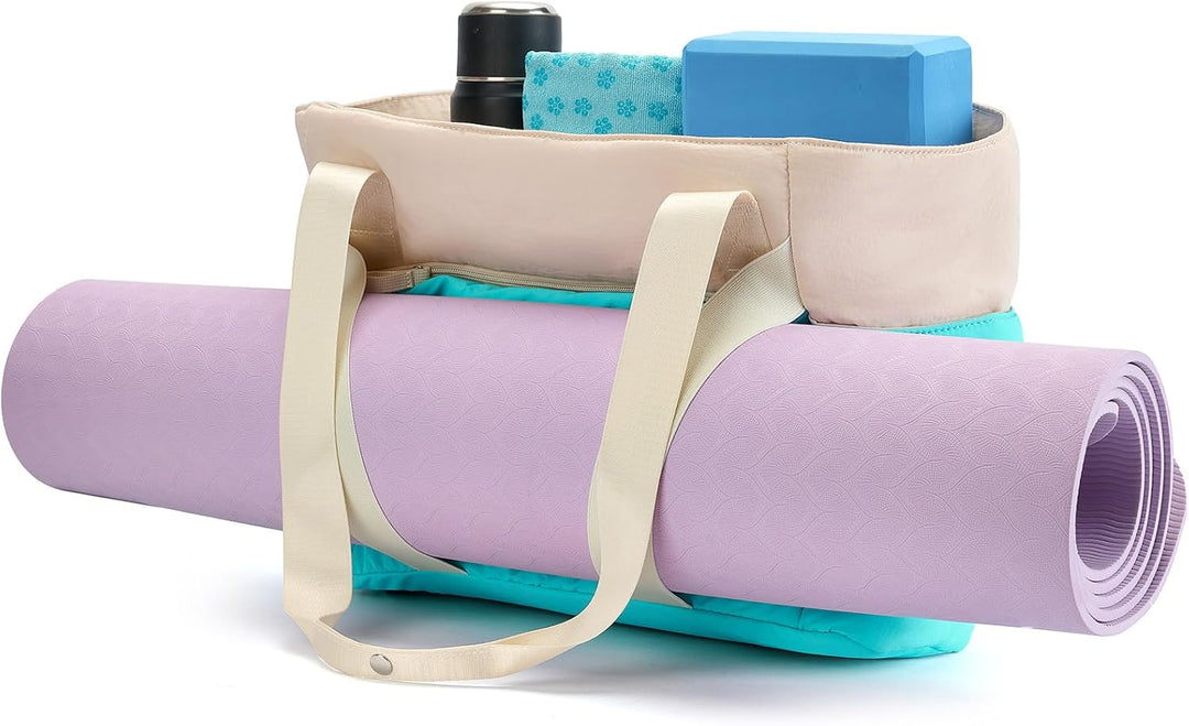 Axcone Tragetasche für Damen mit Reissverschluss,Gesteppte Tragetasche,Sporttasche mit Yogamatten-Gu