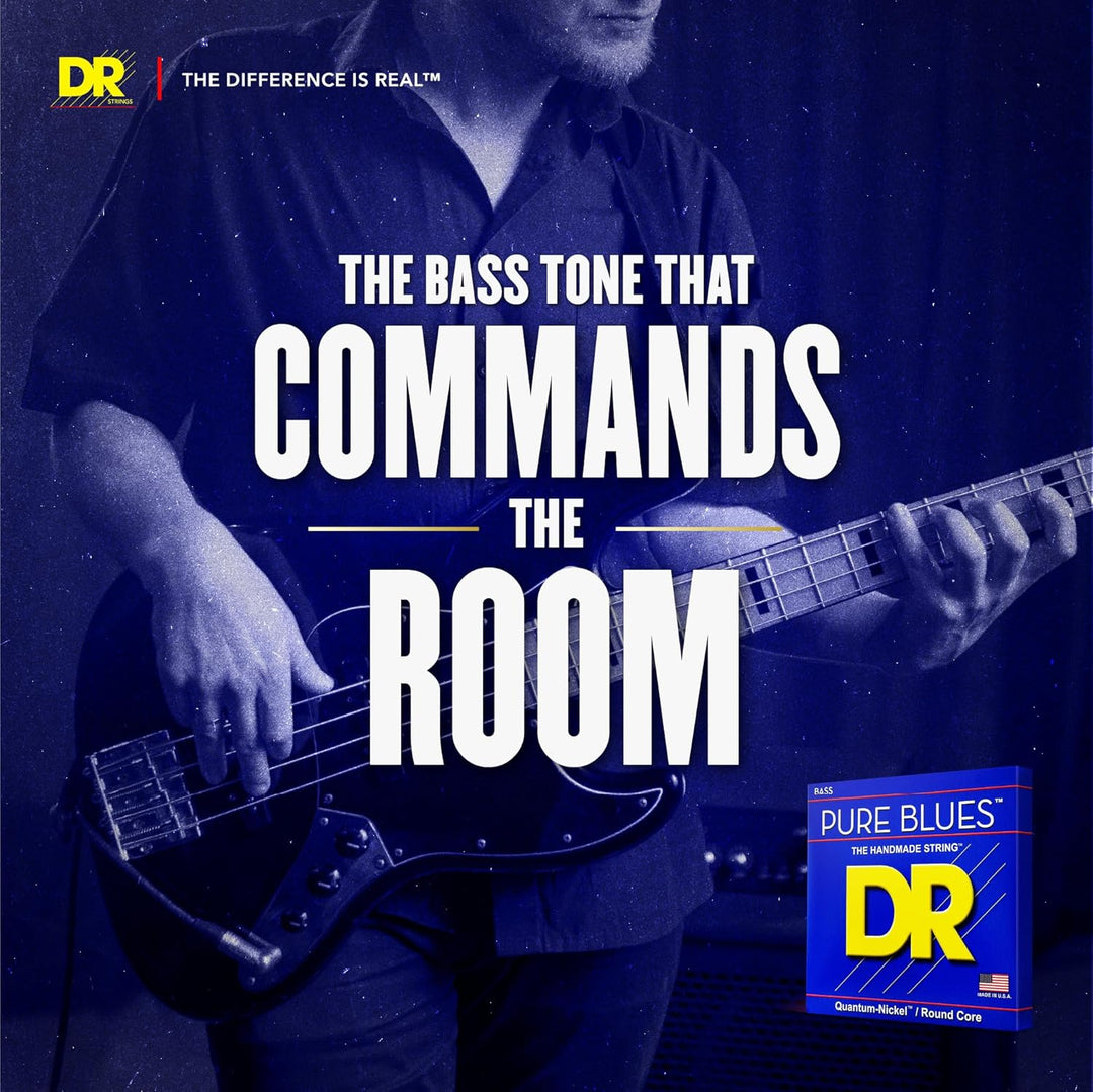 DR Strings PB-45 Pure Blues Bassgitarrensaiten, Diapason lang, Diapason long PURE BLUES Bass: Medium