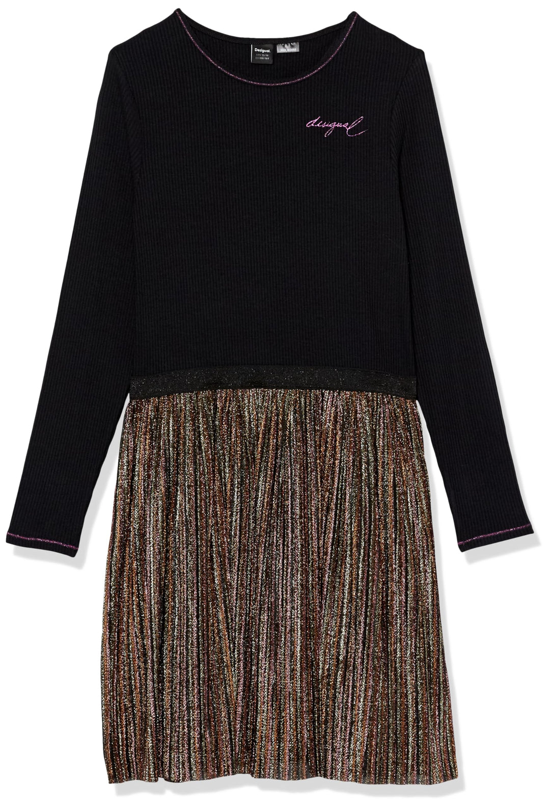 Desigual Mädchen Vest_Paula Casual Dress 4 Jahre Schwarz, 4 Jahre Schwarz