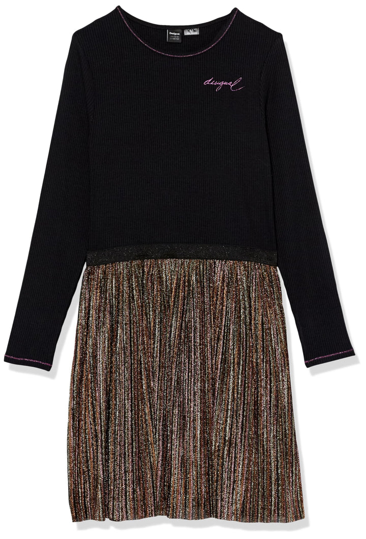 Desigual Mädchen Vest_Paula Casual Dress 4 Jahre Schwarz, 4 Jahre Schwarz
