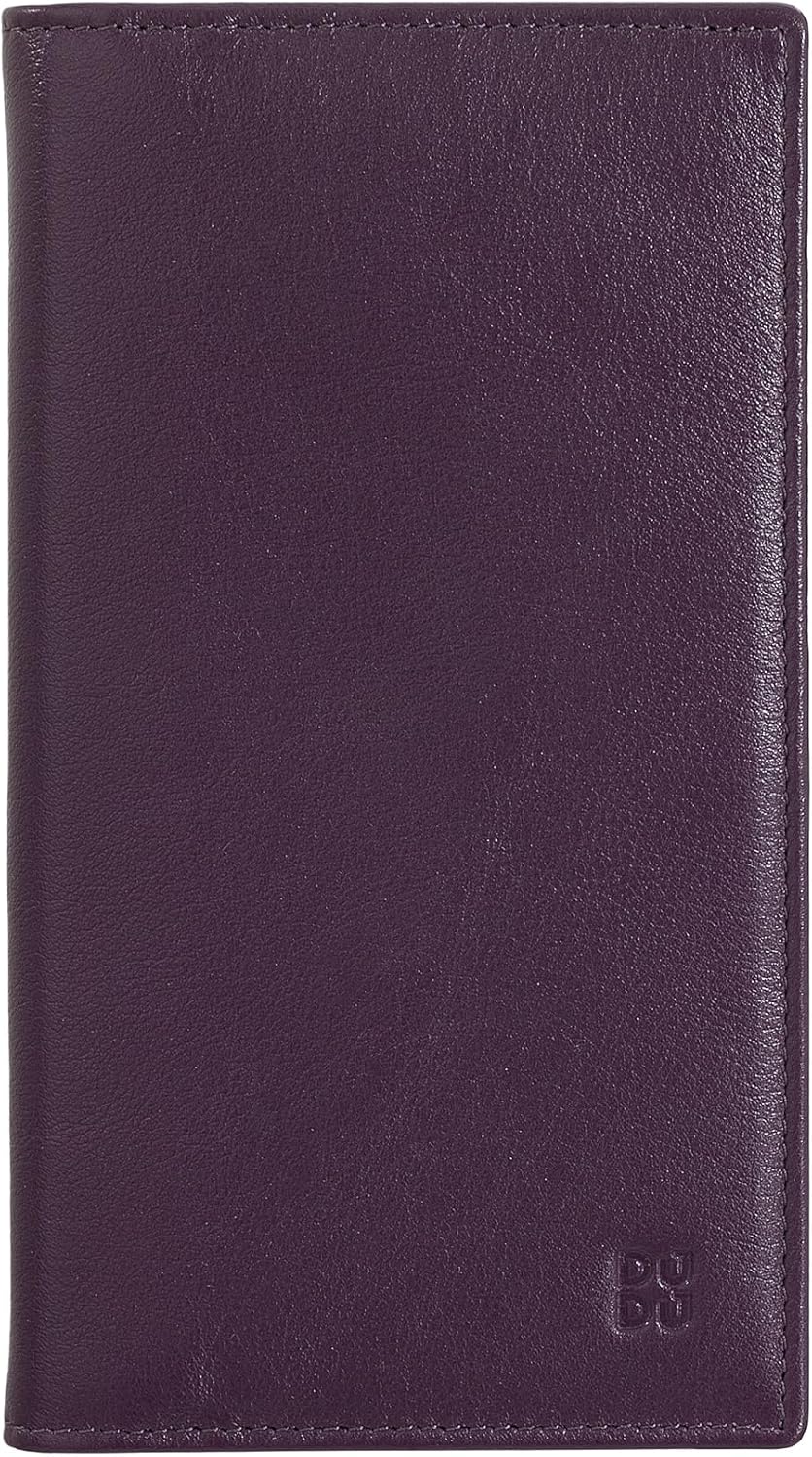 DUDU Brieftasche RFID-Schutz aus Leder bunt Gross mit 16 Karten-Fächern Deep Purple, Deep Purple