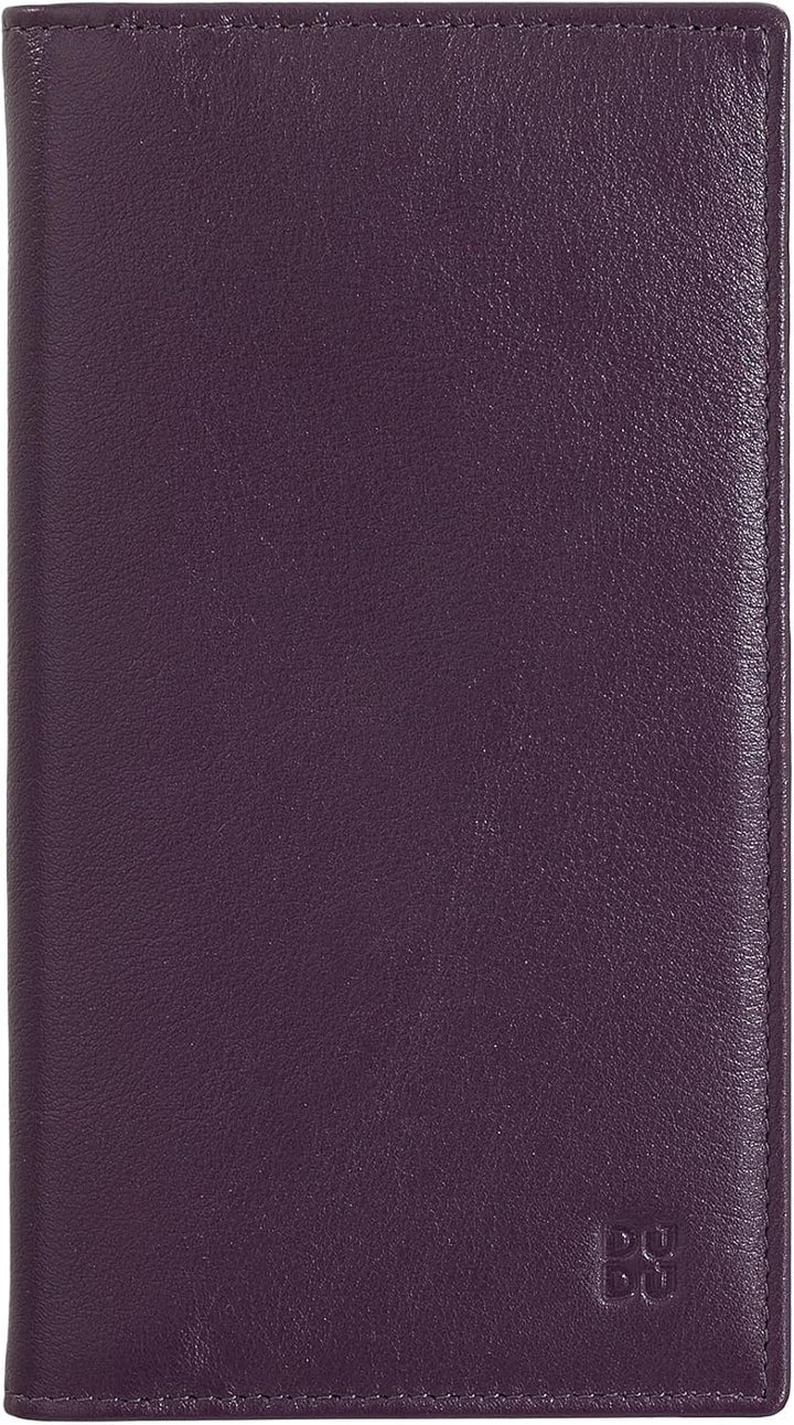 DUDU Brieftasche RFID-Schutz aus Leder bunt Gross mit 16 Karten-Fächern Deep Purple, Deep Purple