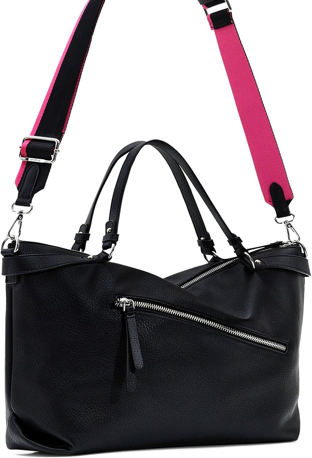 Desigual Damen Bag Tasche Half Logo 23_Libia 2.0 4000 Moss Nero, Nero
