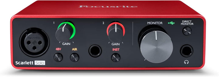 Focusrite Scarlett Solo 3. Gen USB-Audio-Interface-Bundle für Gitarristen, Sänger oder Produzenten.
