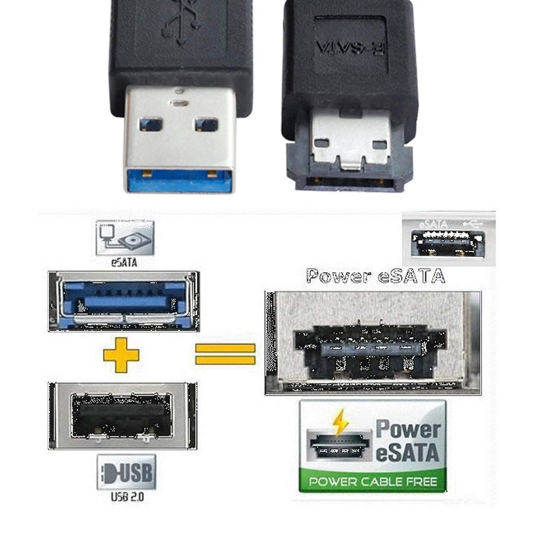 CY Kabel für USB 3.0 zu Power Over eSATA DC5V USB 2.0 auf HDD SSD ODD Disk eSATAp Konverter USB-A 10