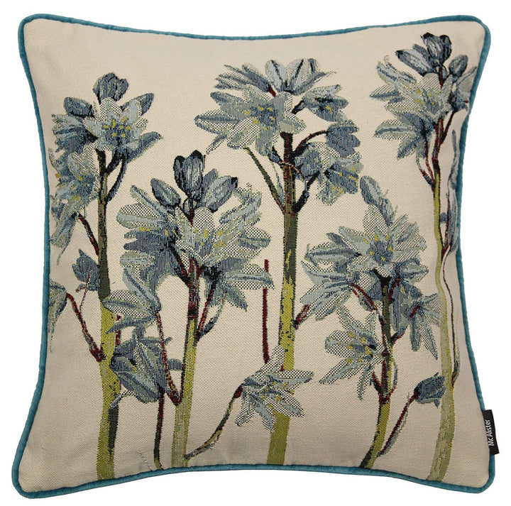 McAlister Textiles Tapestry | Bestickter Kissenbezug Blaue Glockenblumen | 40 x 40cm | gewobenes Blu