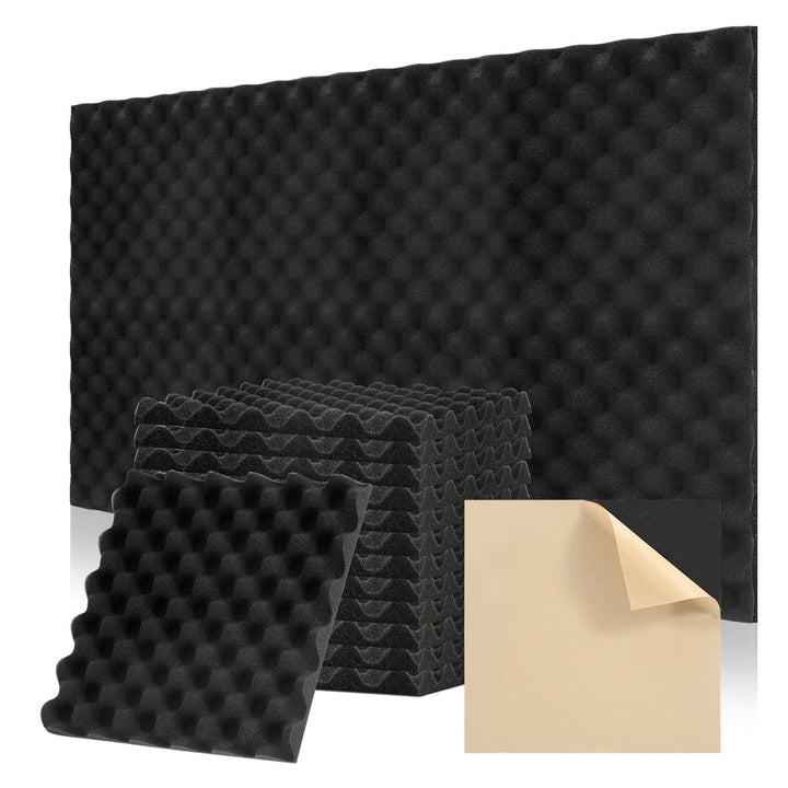 Akustikschaumstoff Schallabsorber, 24 Stück Akustikplatten Selbstklebend, Schallabsorber Wand, Schal