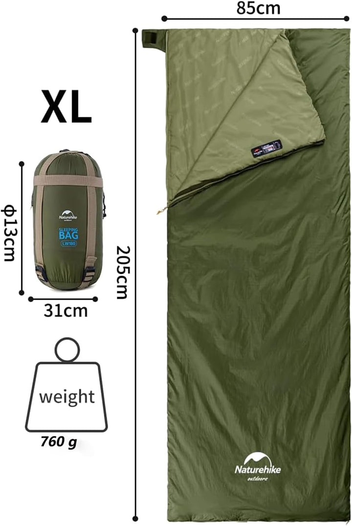Naturehike Schlafsack Ultraleicht Mini Kleines Ultraleicht 760g für 3 Jahreszeiten mit 205 x 85cm zu