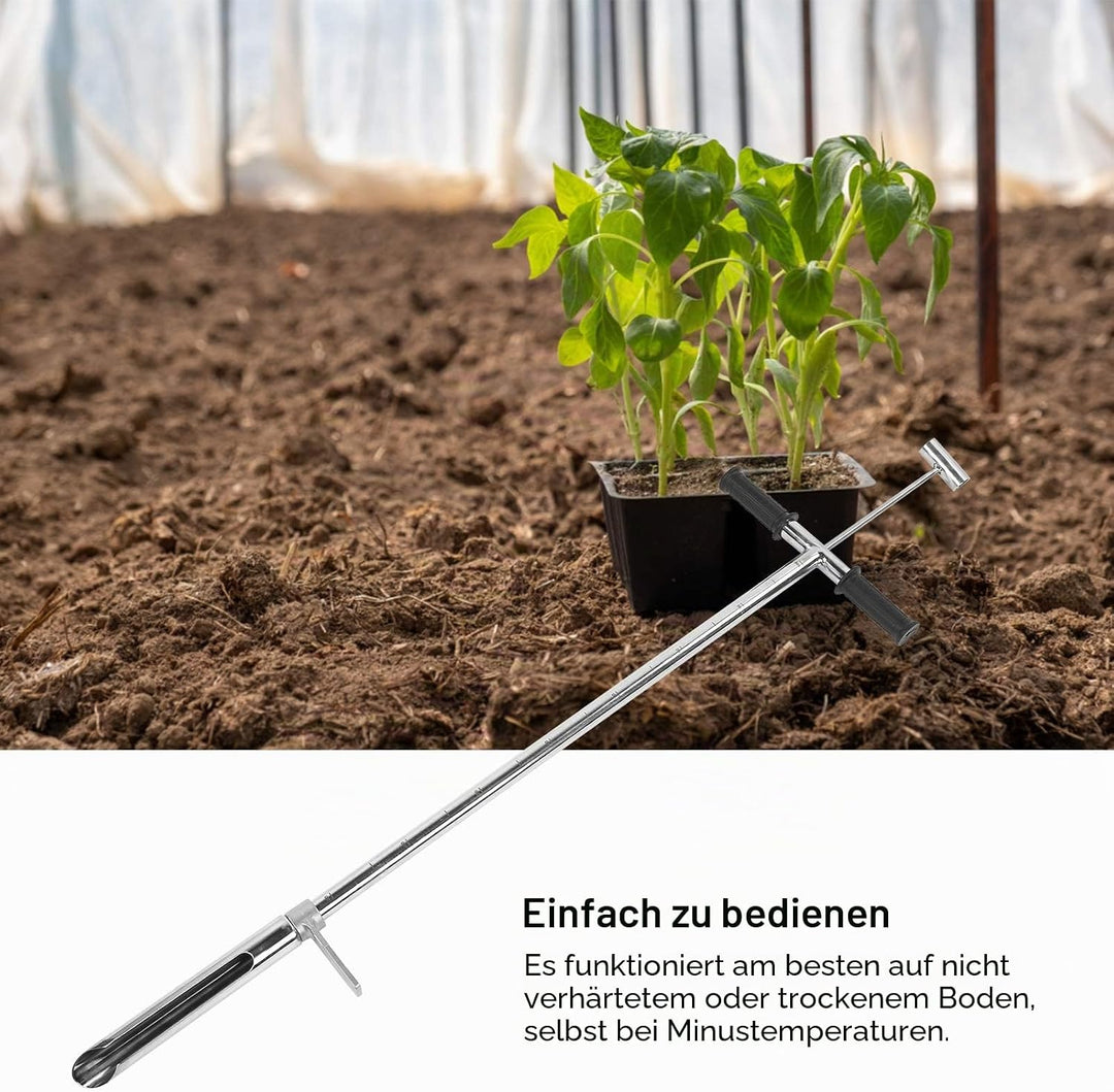 Bodenprobenehmer Edelstahl, 105cm Länge 50mm Mund Edelstahl Bodenprobenehmer mit Pedal