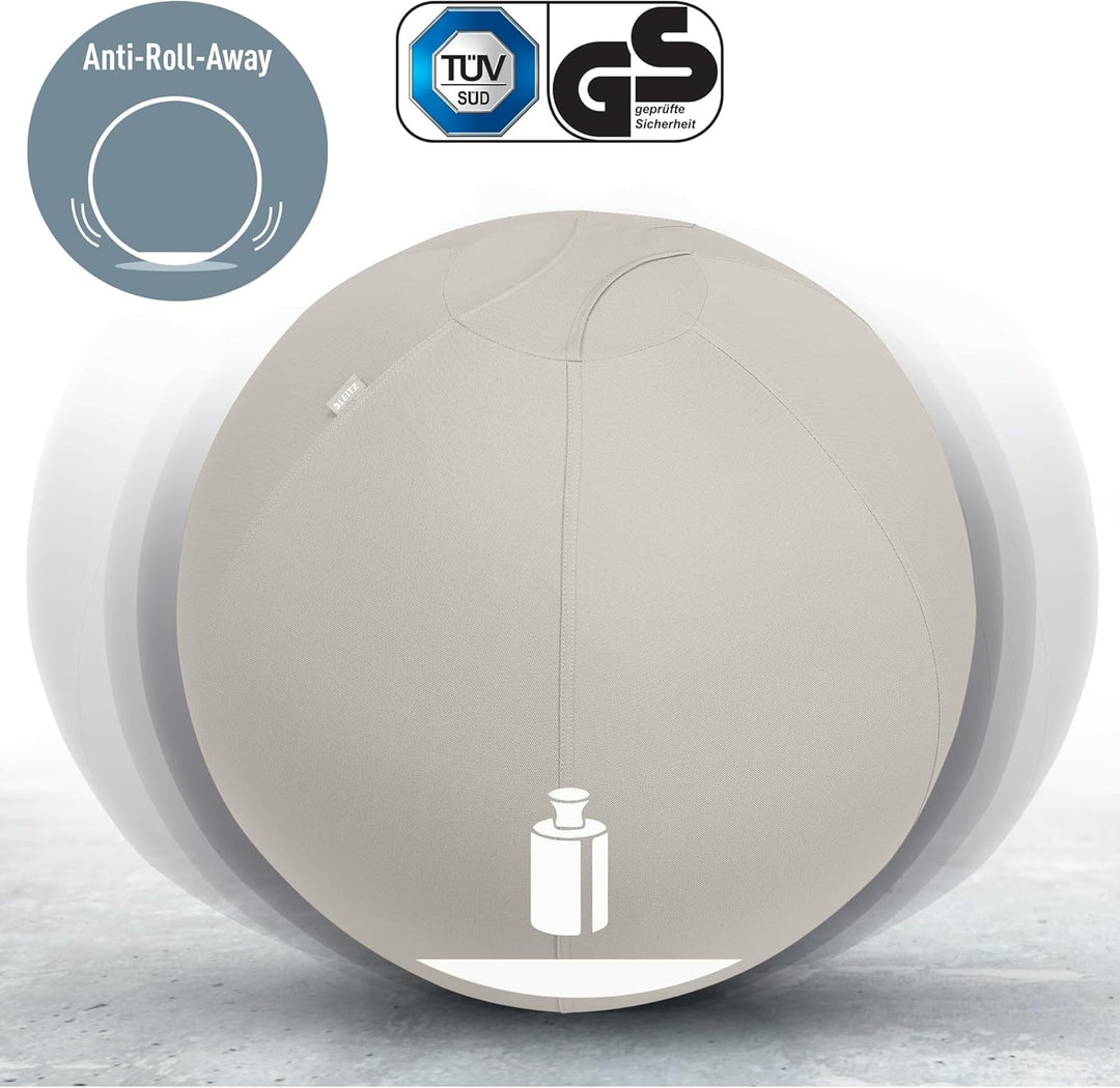 Leitz Ergo Active Sitzball mit Anti-Wegroll-Funktion, Ergonomische Alternative zum Bürostuhl, Gymnas