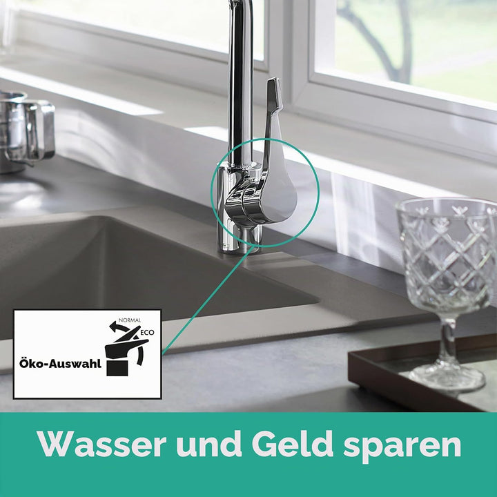 hansgrohe Cento XL Einhebel-Küchenarmatur mit ausziehbarer Brause und Schwenkauslauf, chrom Chrom Ha
