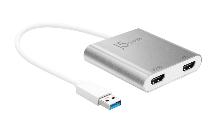j5create USB auf HDMI Adapter - USB 3.0 auf Dual HDMI Konverter für Zwei Monitore | 4K Ultra HD | fü