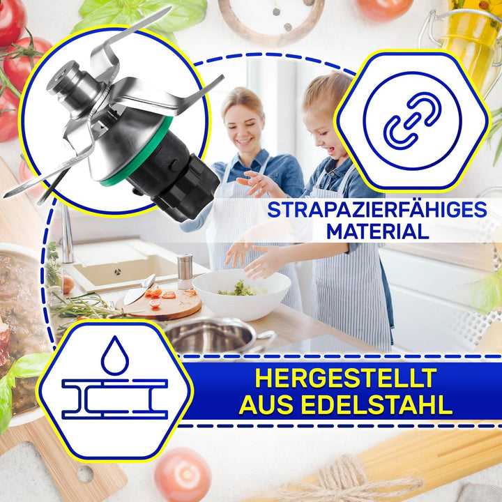 MONTERAL Satz Messer für Thermomix TM6 mit Dichtungsring - Ersatzmesser ist Hergestellt aus Rostfrei
