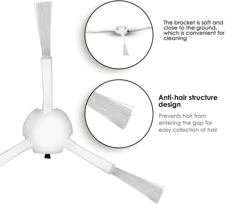 (10 Stück) Seitenbürsten Ersatzteile Kompatibel mit Dreametech L10s Ultra/L10s/L10 Ultra/L20 Ultra/L