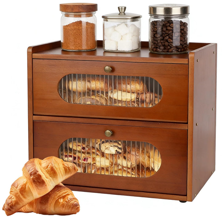 Brotkasten Holz für Küchenarbeitsplatte, Aufbewahrungsbox, Küche Brotbehälter, Corner Bread Box, Bra