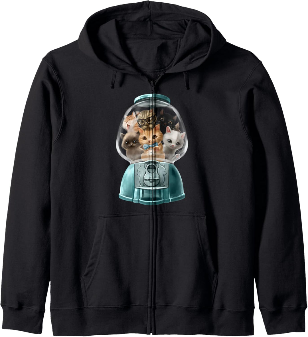 Nette Katze in der Kaugummimaschine Kapuzenjacke