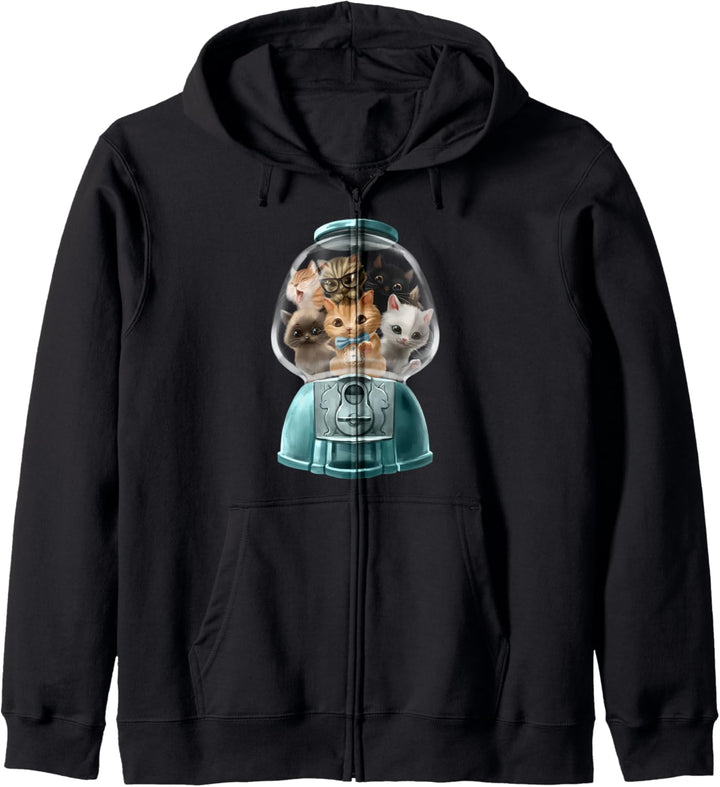 Nette Katze in der Kaugummimaschine Kapuzenjacke