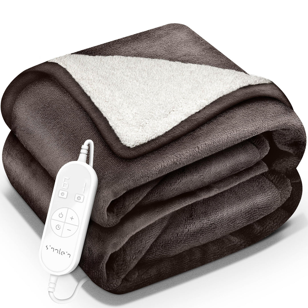 sinnlein® Heizdecke mit Abschaltautomatik 180 x 130 cm | Elektrische Wärmedecke mit 9 Temperaturstuf
