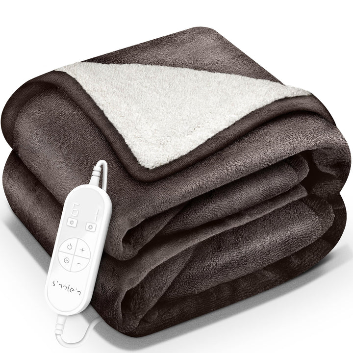 sinnlein® Heizdecke mit Abschaltautomatik 180 x 130 cm | Elektrische Wärmedecke mit 9 Temperaturstuf