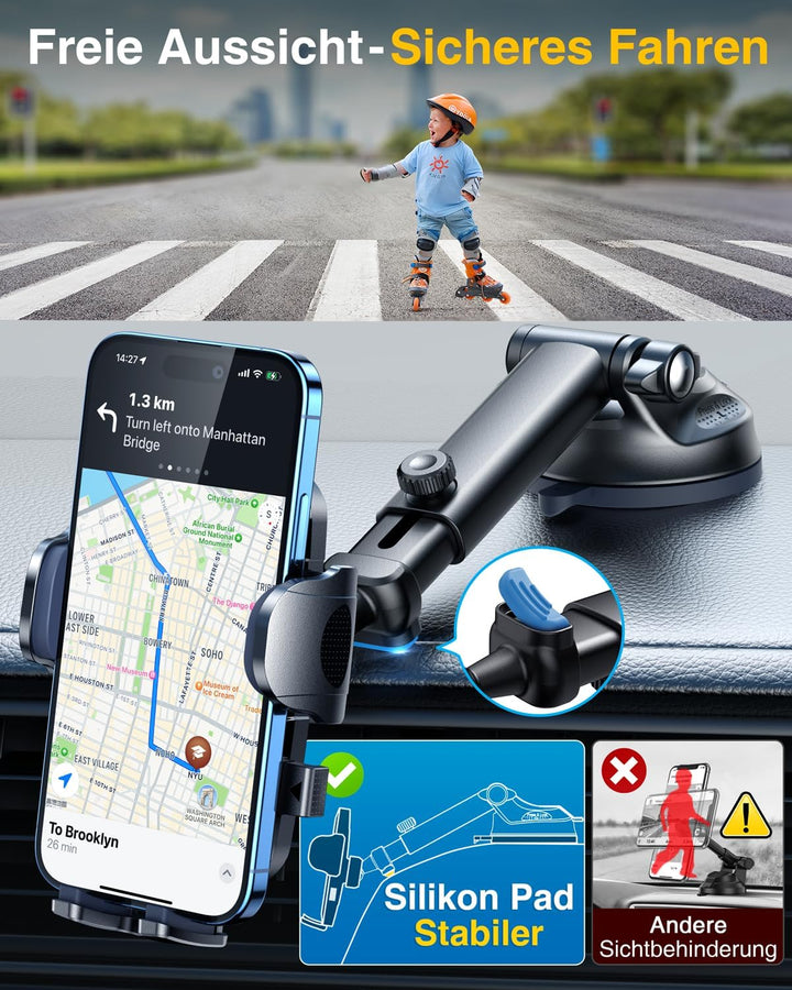 【2025 Militär-Klasse】Handyhalterung Auto Upgrade【Stärkst Saugnapf & Lüftungsclip】Handy Halterung Aut