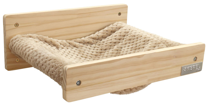 Kerbl Hängematte Timber (Farbe Natur/Taupe, L x B x H 38 x 33,5 x 16 cm, max. Belastbarkeit 6 kg, au