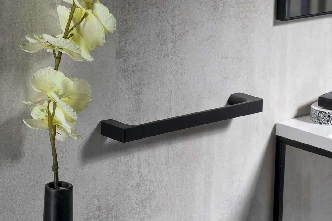 Gedy Pirenei Handtuchstange 35 cm, Messing, schwarz, klein