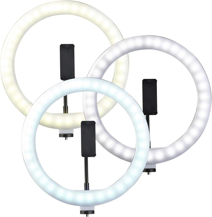 Somikon Ringlicht: Multifunktions-LED-Stativleuchte mit verstellbarem Winkel, Ø 25 cm (Handy Stativ,