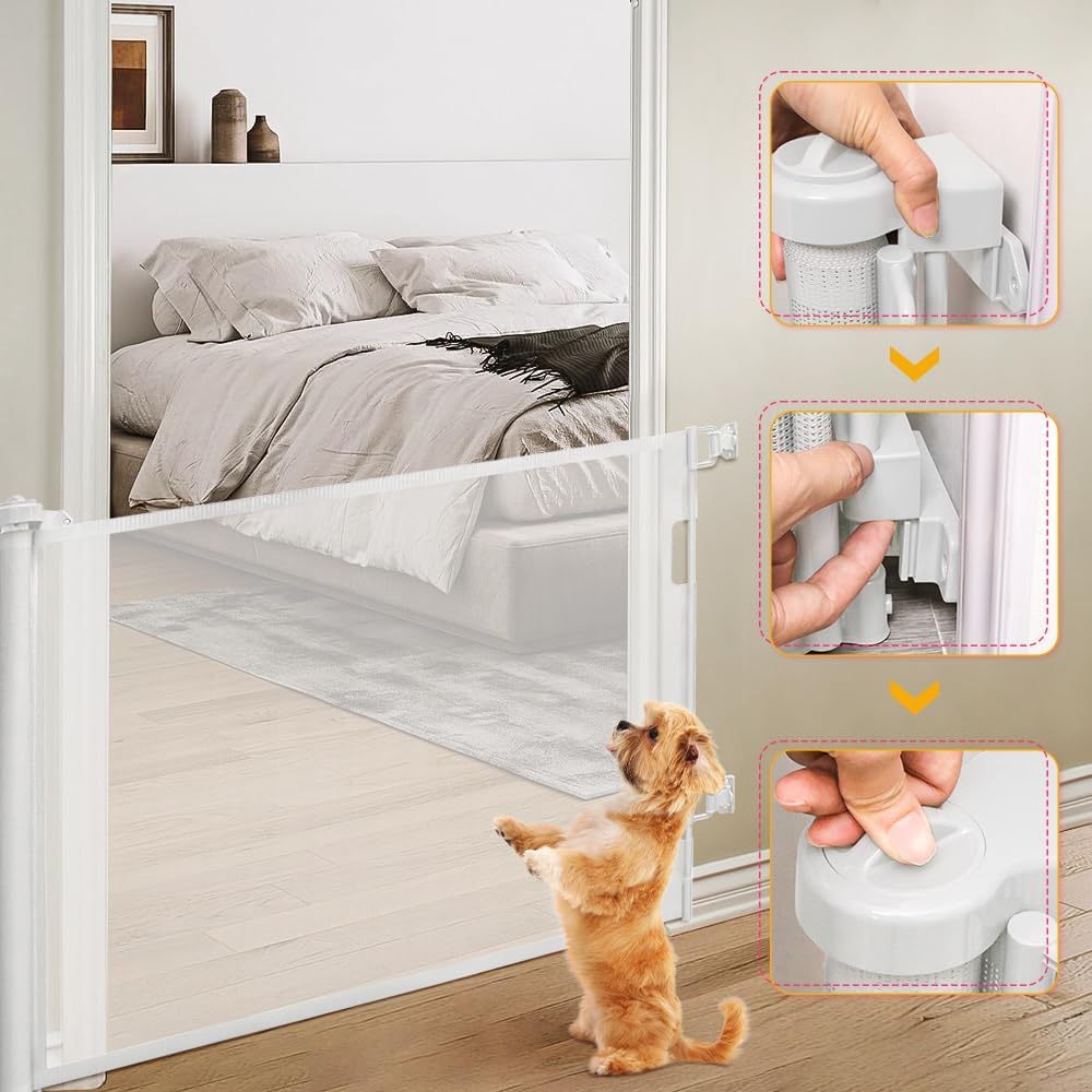 0-180cm Baby Absperrgitter, Treppenschutzgitter Ausziehbare mit Katzenklappe, Türschutzgitter, Einzi