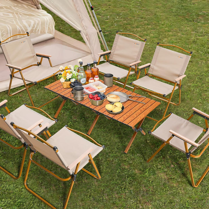 BOOSDEN Campingtisch Klappbar, Campingtisch 120x80cm, Klapptisch Camping, Rolltisch Camping, Falttis