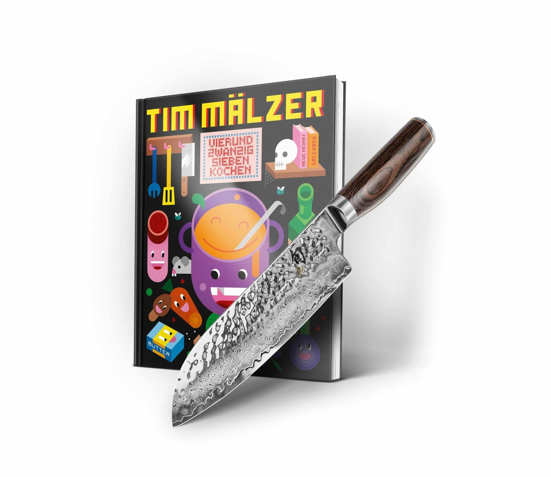 Kai Weihnachtsaktion Tim Mälzer TDM-W23, Santoku 18 cm + neues Kochbuch handsigniert limitiert