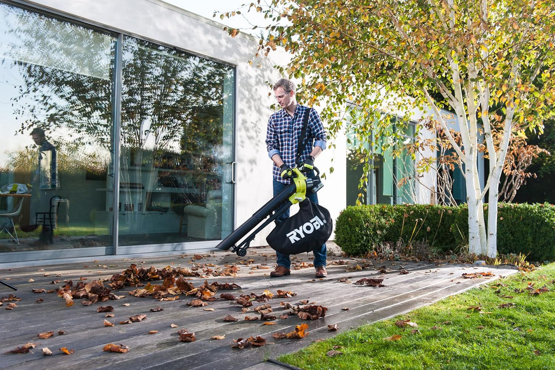 Ryobi Laubbläser für Staubsauger, 18 V, LithiumPlus Brushless – 1 Akku 5,0 Ah – 1 Schnellladegerät R