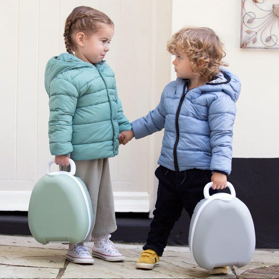 My Carry Potty - Grünes Pastell Reise-Töpfchen, preisgekrönter tragbarer Kleinkind-Toilettensitz für