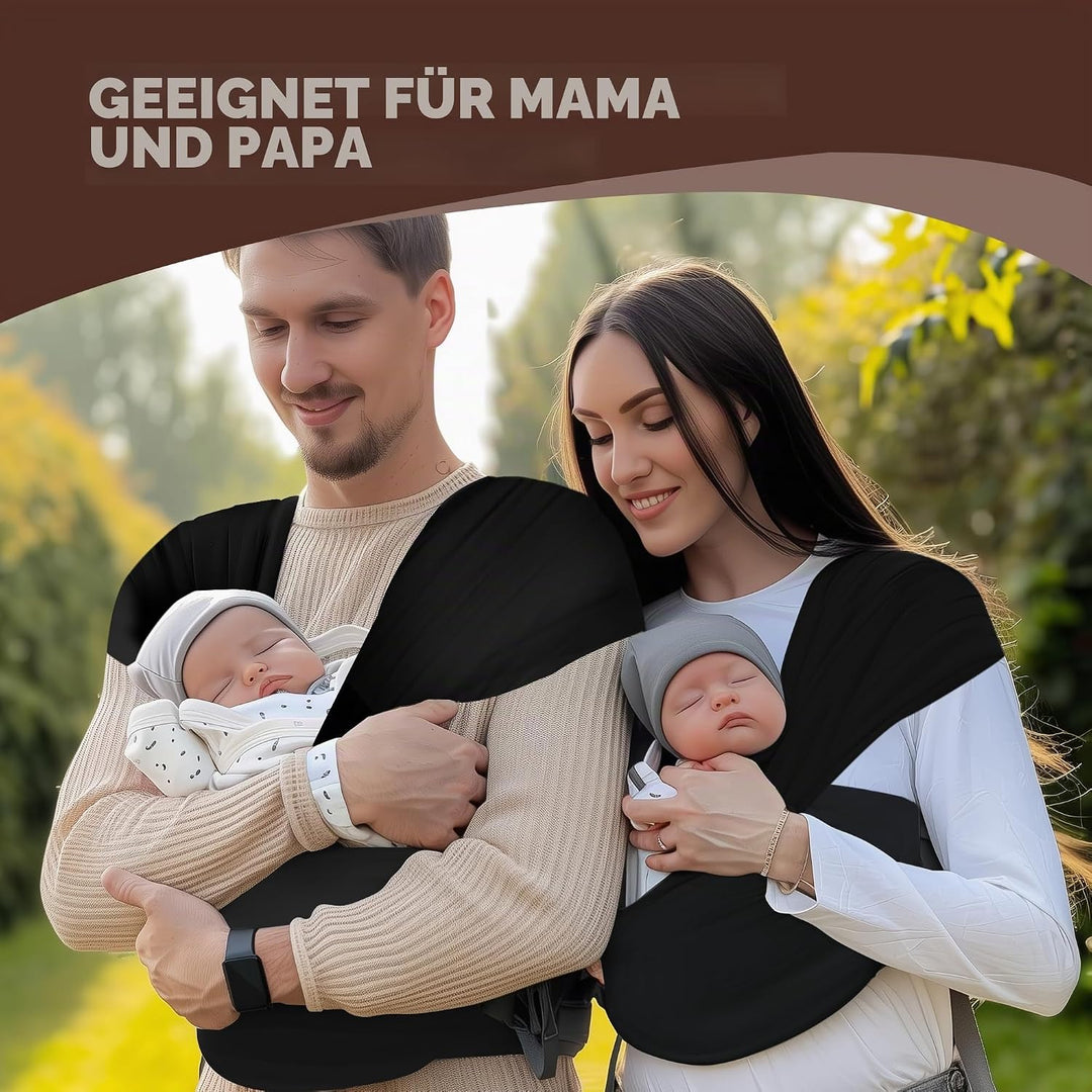 Tragetuch Baby Neugeboren, Baby Tragetuch Neugeborene aus Weicher Baumwolle, Belastbar Bis 15 kg, Sc