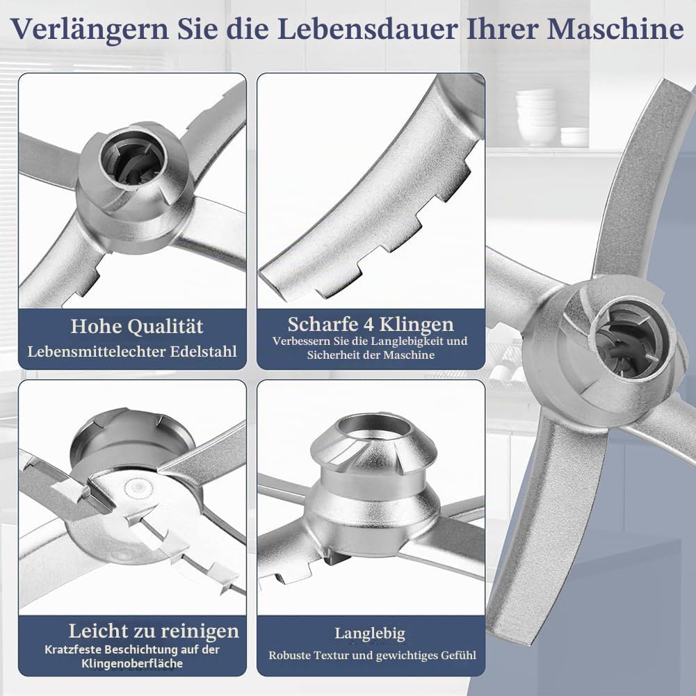 Ersatzklinge Kompatibel mit Ninja CREAMi Deluxe NC501EU NC502EU Eismaschine, Paddel Klinge Ersatztei