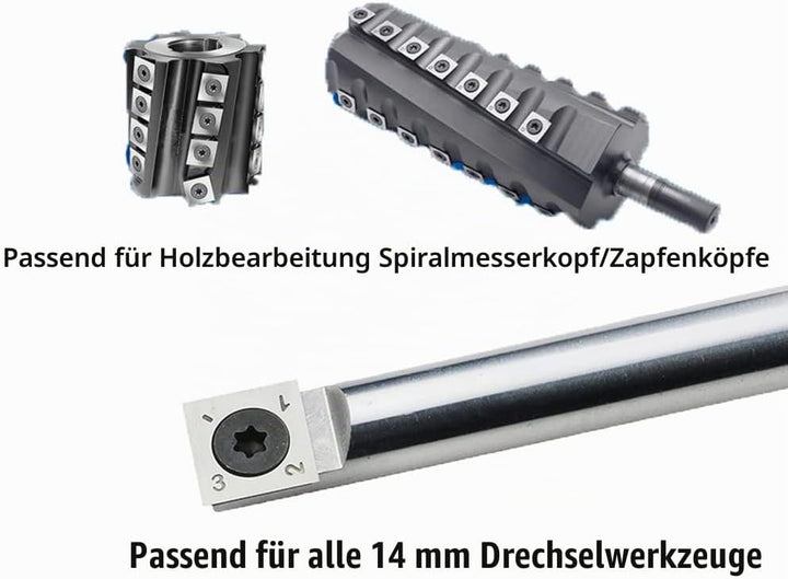 CDBP HM Vorschneid-Wendeplatten 14x14x2,0mm für Holz Drehmaschine und Holzbearbeitung Drehen Meissel