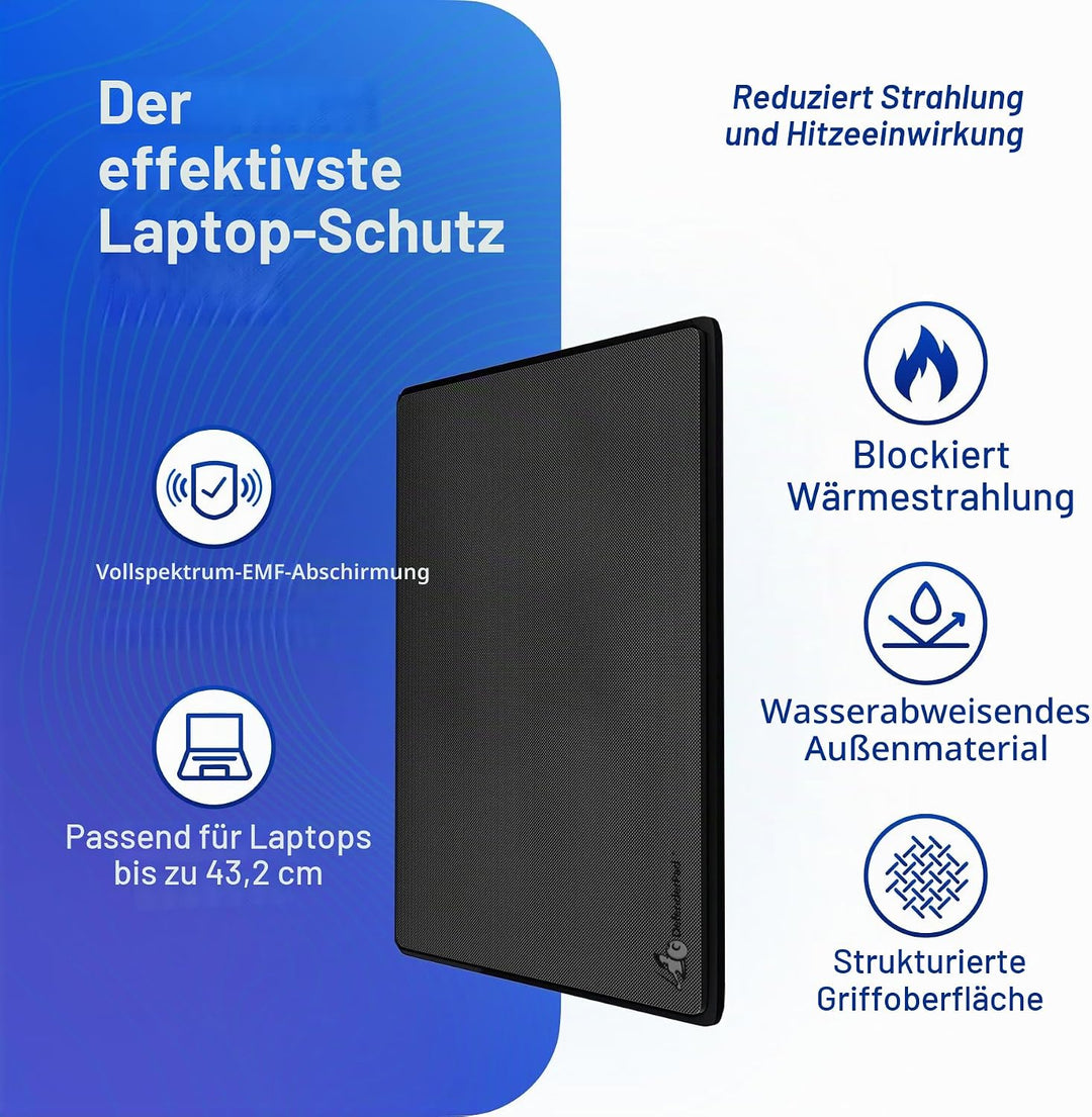DefenderPad Hitzeschutzmatte/Strahlenschutzmatte, für Laptop/Notebook schwarz, schwarz