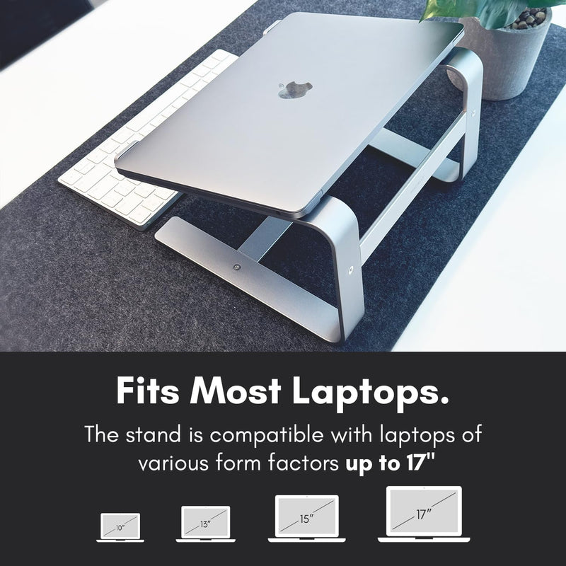 Macally Laptop-Ständer aus Aluminium für den Schreibtisch, funktioniert mit Allen MacBook/Pro/Air un