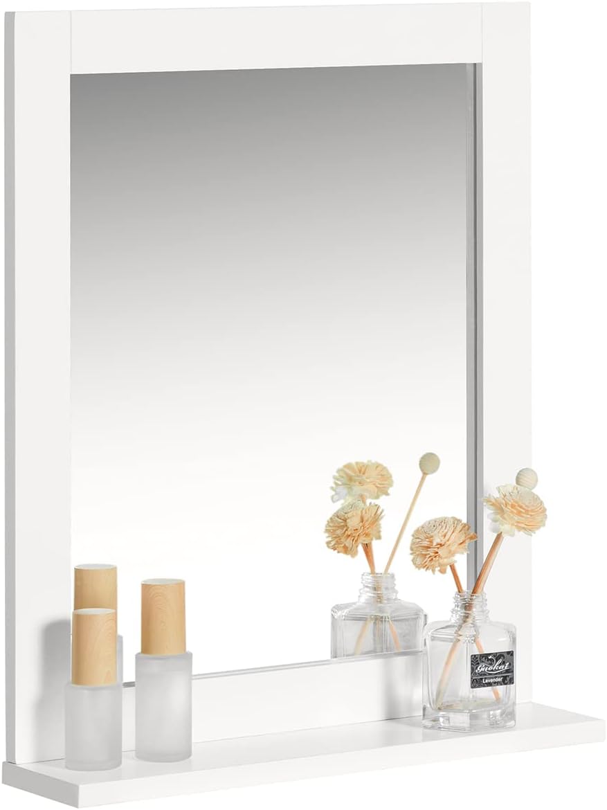 SoBuy® FRG129-W Spiegel Wandspiegel Badspiegel mit Ablage weiss BHT: