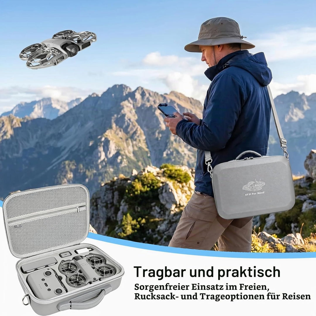 Tasche für DJI Neo 2 Fly More Combo, Neo 2 Tasche Hartschalen Case für DJI Neo 2 Zubehör, Kompakte R