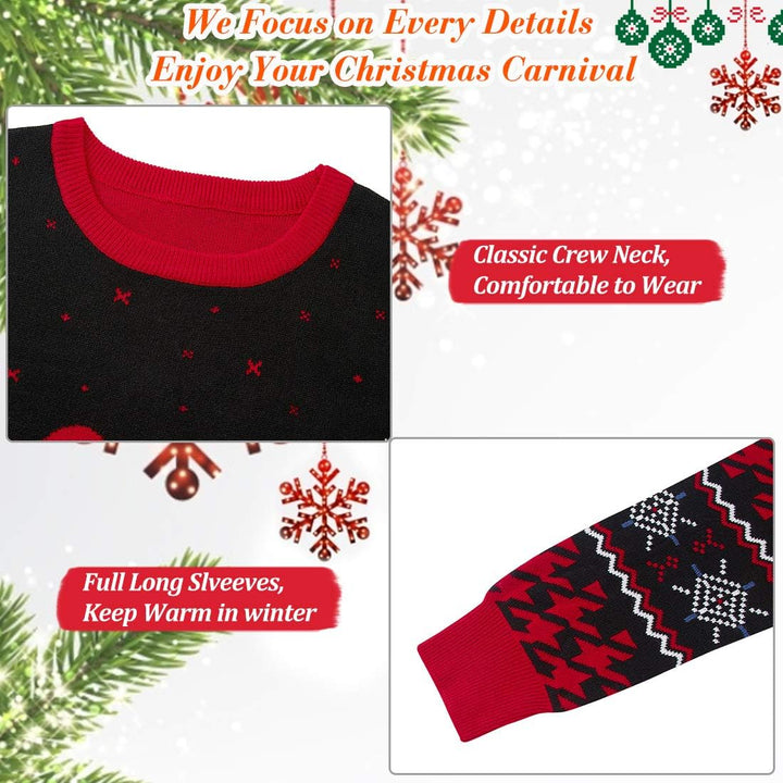 NEWISTAR Pullover Herren Damen Weihnachtspullover 3D Druck Strickpullover Lustig Weihnachtspulli Ugl